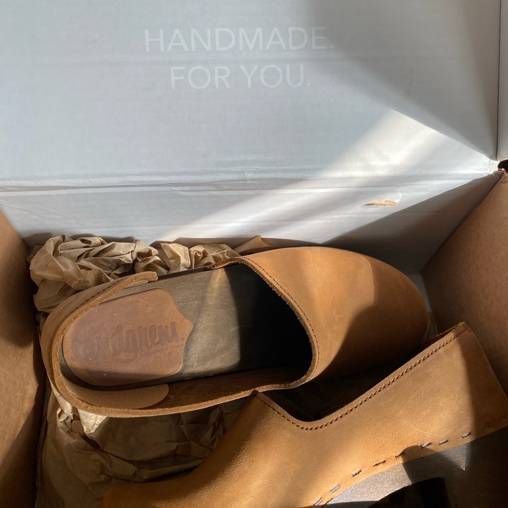 Sandgrens Tan Leather Mules - Picture 2 of 3